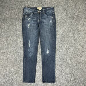 Democracy Jeans Womens Size 2 Blue Denim Equality Skinny Boyfriend Distressed